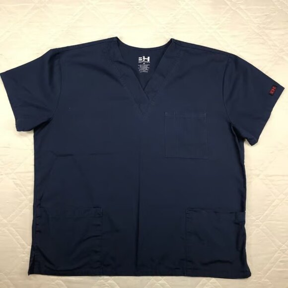 Beverly Hills blue scrub top size XL - Picture 1 of 2